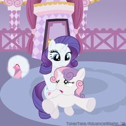 cutie_mark_crusaders friendship_is_magic my_little_pony rarity_(mlp) smooth_skin sweetie_belle_(mlp) tokeitime