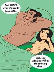 2012 armpits asian bed biceps canon_couple disappointment disney disney_princess fa_mulan female human li_shang male mulan muscles nipples premature_ejaculation shia_(artist) straight