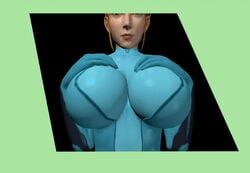 3d animated big_breasts blonde_hair bodysuit breast_press breast_suppress breasts female female_only from_below gif huge_breasts human illusion metroid mole moogan nintendo pov samus_aran skin_tight solo zero_suit zero_suit_samus