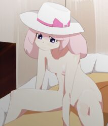 breasts color female hat human human_only indoors nancy_(pokemon) nipples nude pokemon tagme yancy_(pokemon)