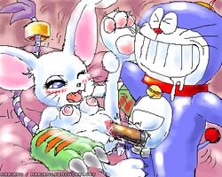 1girls cat digimon doraemon doraemon_(character) female gatomon male mariano sex tagme