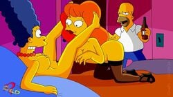 claudia-r female homer_simpson human male marge_simpson mindy_simmons multiple_females tagme the_simpsons yuri