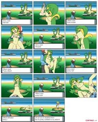 1boy 2girls after_sex battle bianca_(pokemon) breast breast_fondling exhausted fellatio furry gameplay_mechanics grab hilbert_(pokemon) hud jonnyjonnino masturbation missionary oral penis pokemon pokemon_(species) pokemon_battle pokemon_bw pokephilia pussy_rub sex small_breast snivy vaginal_penetration