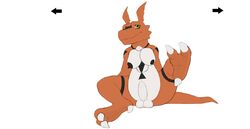 1futa digimon furry futanari genderswap guilmon intersex mundo09 solo_futa tagme uncut white_background yellow_eyes