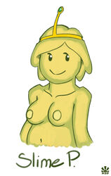 adventure_time breasts nomdepenn simple_background slime_girl slime_princess smile tiara white_background