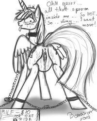 ahegao anus bonaxor bondage chains cum_inside friendship_is_magic fucked_silly lauren_faust monochrome my_little_pony pussy tagme