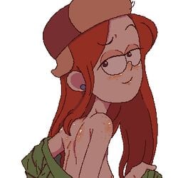 accurate_art_style artstyle_imitation beige_skin breasts color disney female female_only flannel gravity_falls hat human light-skinned_female long_hair open_clothes open_eyes red_hair redhead small_breasts smile solo splooge_(artist) straight_hair ushanka wendy_corduroy white_background