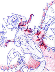 all_the_way_through cynder dragon female gore impaled mythological_creature mythological_scalie mythology scalie spyro_the_dragon tagme what
