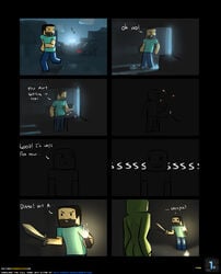 character comic commission creeper minecraft minecraft_(series) minecraft_mob minecraft_xxx mob psyk323 steve_(minecraft) tagme text