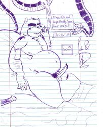 crossover disney gay goof_troop kaa male_only monochrome penis pete pubic_hair rough_sketch the_jungle_book unknown_artist