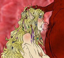 aerie baldur's_gate blonde_hair breasts cum cum_in_mouth cum_in_throat deepthroat dungeons_and_dragons duo elf fellatio female forgotten_realms gag gagging gers hand_on_head knot knotted_penis male nude oral oral_sex penis pointy_ears poor_quality poorly_drawn rape straight tagme throat_bulge wizards_of_the_coast