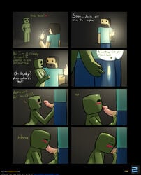 character comic commission creeper minecraft minecraft_(series) minecraft_mob minecraft_xxx mob psyk323 steve_(minecraft) tagme text