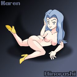 ass breasts color female female_only hinoarashi human karen_(pokemon) nipples nude pokemon side_view solo tagme