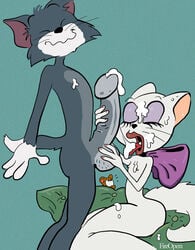 1boy1girl 1girls 2boys being_watched cum cum_on_face erection female fireopera jerry_mouse male penis straight tom_and_jerry tom_cat toodles_galore