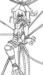 anal belly_bulge five_nights_at_freddy's male male_only monochrome penetration springtrap springtrap_(fnaf) tied_up wires