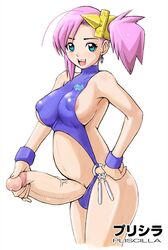 1futa big_breasts blue_eyes breasts futa_only futanari intersex large_breasts masturbation penis pink_hair pliscilla solo swimsuit uncensored