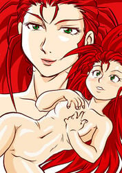 1girls blush breasts female female_only green_eyes long_hair medium_breasts nude pussy red_hair solo tenchi_muyo! uncensored vagina very_long_hair washu_hakubi