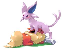 artist_request color dominant_feral eeveelution espeon fellatio female feral flareon fur furry furry_only game_freak interspecies nintendo oral pok&eacute;mon_(species) pokemon pokemon_(species) pokemon_gsc pokemon_rgby purple_fur red_fur source_request straight_hair tail yellow_fur