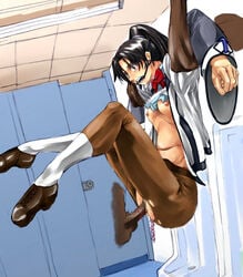 anal_beads arms_out black_hair blood breasts brown_eyes censored gag gunparade_march held_up pantyhose penis rape restrained sex shibamura_mai small_breasts suspension torn_clothes torn_pantyhose vaginal_blood vaginal_penetration virgin virginal_blood