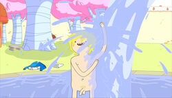 adventure_time blonde_hair casual finn_the_human hot_dog_princess human male mole pale_skin tagme