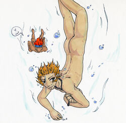 2boys final_fantasy final_fantasy_x human male male_only multiple_males nude skinny_dipping swimming tidus underwater wakka