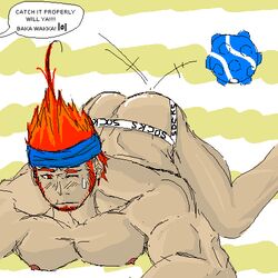 ass ball blitzball final_fantasy final_fantasy_x jockstrap male male_only pecs solo sweat tagme wakka