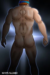 1boy ass balls bara final_fantasy final_fantasy_x male male_only muscular muscular_male simple_background solo tagme video_games wakka wakkalover yaoi