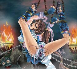 amatsu_mai artist_request bondage censored chains female open_mouth twin_angels