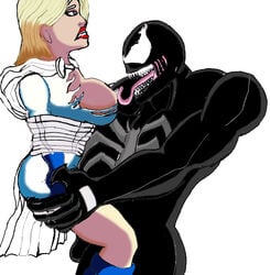 1boy 1girls breasts female human light-skinned_female light_skin low_effort male marvel megaace spider-man_(series) straight symbiote tagme venom venom_(marvel)