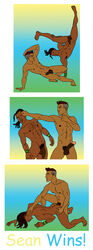 acrobatics anal_penetration anal_sex braided_hair brown_eyes brown_hair capcom dark-skinned_male dark_penis dark_skin defeated eddy_gordo erection flaccid gay male male_only multiple_boys nude penis_size_difference punching sean_matsuda street_fighter street_fighter_iii street_fighter_iii:_3rd_strike street_fighter_iii_(series) street_fighter_x_tekken tekken tekken_x_street_fighter tranetrax yaoi