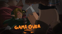 2boys anal angelofhapiness blonde blonde_hair boy_rape clothed_sex clothing defeated defeated_hero eyes_closed functionally_nude game_over ganondorf ganondorf_(ocarina_of_time) gay gay_sex implied_anal implied_penetration implied_sex link link_(ocarina_of_time) male malesub ocarina_of_time on_bed partial_male piercing rape receiving_on_back sex the_legend_of_zelda torn_clothes torn_legwear unseen_male_face yaoi