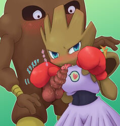 color fellatio hitmonchan hitmonlee interspecies male male_only multiple_males nintendo oral pokemon pokemon_(species) yaoi