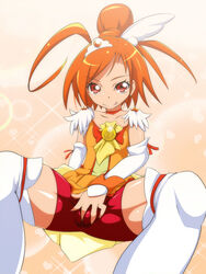 clothed_masturbation clothing hino_akane masturbation pretty_cure shimaki_ika shorts smile_precure stockings tagme