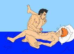 2boys anal barefoot bed bleach dad_fucking_son father_and_son feet gay handjob_while_penetrating ichigo_kurosaki incest isshin_kurosaki male male_only nude penis teen_boy teenager yaoi