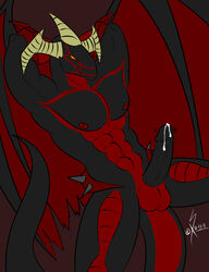 anthro balls cum dragon erection male male_only muscles penis red_dragon_archfiend scalie solo tagme yu-gi-oh! yugioh