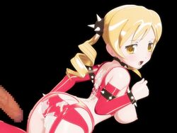 1girls animated blonde_hair breasts_out censored cum_on_lower_body latex looking_back mahou_shoujo_madoka_magica open_mouth panting seismic tagme tomoe_mami twintails