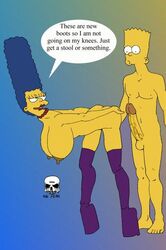 bart_simpson bent_over breasts color female high_heel_boots high_heels human incest male marge_simpson nipples nude penis side_view straight tagme testicles the_fear the_simpsons