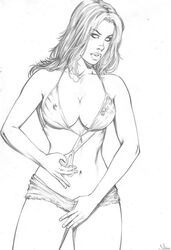 1girls 2012 anna_marie daisy_dukes fabio female female_only marvel marvel_comics monochrome rogue_(x-men) solo tagme x-men