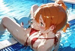 1boy 1girls ai ai-created ai_art ai_assisted ai_generated bare_shoulders bestiality bikini bikini_aside bikini_bottom_aside blush breasts clothing_aside female game_freak greymaker gym_leader halterneck heavy_breathing horsea kasumi_(pokemon) misty_(pokemon) navel nintendo nipple_slip oral orange_hair outdoors partially_submerged pokemon pokemon_(anime) pokemon_(classic_anime) pokemon_(creature) pokemon_(species) pokemon_rgby pokemon_trainer pokephilia pool poolside pussy pussy_sucking red_bikini short_hair side-tie_bikini_bottom side_ponytail small_breasts spread_legs string_bikini swimming swimming_pool teenage_girl uncensored water wet wet_swimsuit