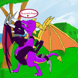 cynder dragon female feral feral_on_feral male mythological_creature mythological_scalie mythology scalie spyro spyro_the_dragon tagme
