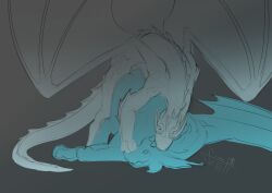 ambiguous_penetration bite blue_body blue_scales dragon farath female feral frosti_(frostidragon) frostidragon hi_res male male/female mythological_creature mythological_scalie mythology penetration scales scalie white_body white_scales