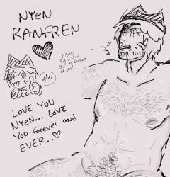 catman feline hairy_chest hairy_male happy_trail made_by_me my_art nyen(ranfren) randals_friends ranfren