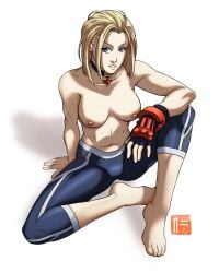 1girls 2d 2d_(artwork) artist_request barefoot blank_thumbnail blonde_female blonde_hair blonde_hair_blue_eyes blonde_hair_female blue_eyes cammy_white feet female female_only foot light-skinned_female light_skin looking_at_viewer shoes_removed short_hair single_fingerless_glove solo solo_female solo_only street_fighter street_fighter_v topless video_game_character video_game_franchise white-skinned_female white_background white_skin