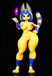 3d 3d_(artwork) ai ai_art ai_generated ankha ankha_(animal_crossing) novelai