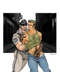 bara gay kamui_jack police_uniform tagme