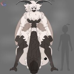 big_penis furry huge_cock hyper_penis lattemon lattemon_(character) moth penis solo_male tagme thick_thighs wide_hips