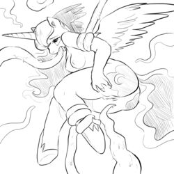 2015 alicorn anthro anthrofied ass cutie_mark equine female friendship_is_magic furry glo-in-the-dark hair horn long_hair mammal my_little_pony nude oral princess_luna_(mlp) pussy restrained solo_focus tentacle tongue wings