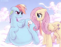 blush blyzzarde fluttershy_(mlp) friendship_is_magic futanari intersex my_little_pony pregnant rainbow_dash_(mlp) smooth_skin