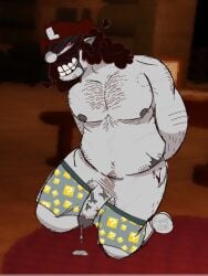 body_hair creepypasta cum drooling male mario_(series) mx_(mario_85) nintendo penis pillar_chase_2 plus_size super_mario_bros. ugly_man underwear