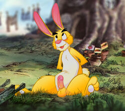 disney male male_only penis rabbit rabbit_(winnie_the_pooh) rooshoes smooth_skin solo tagme testicles winnie_the_pooh_(franchise)